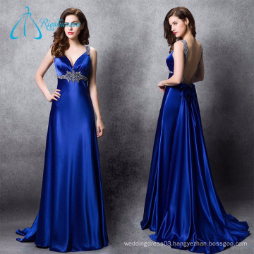 Stretch Satin Sequined Beading Crystal Tulle Sex Prom Dress